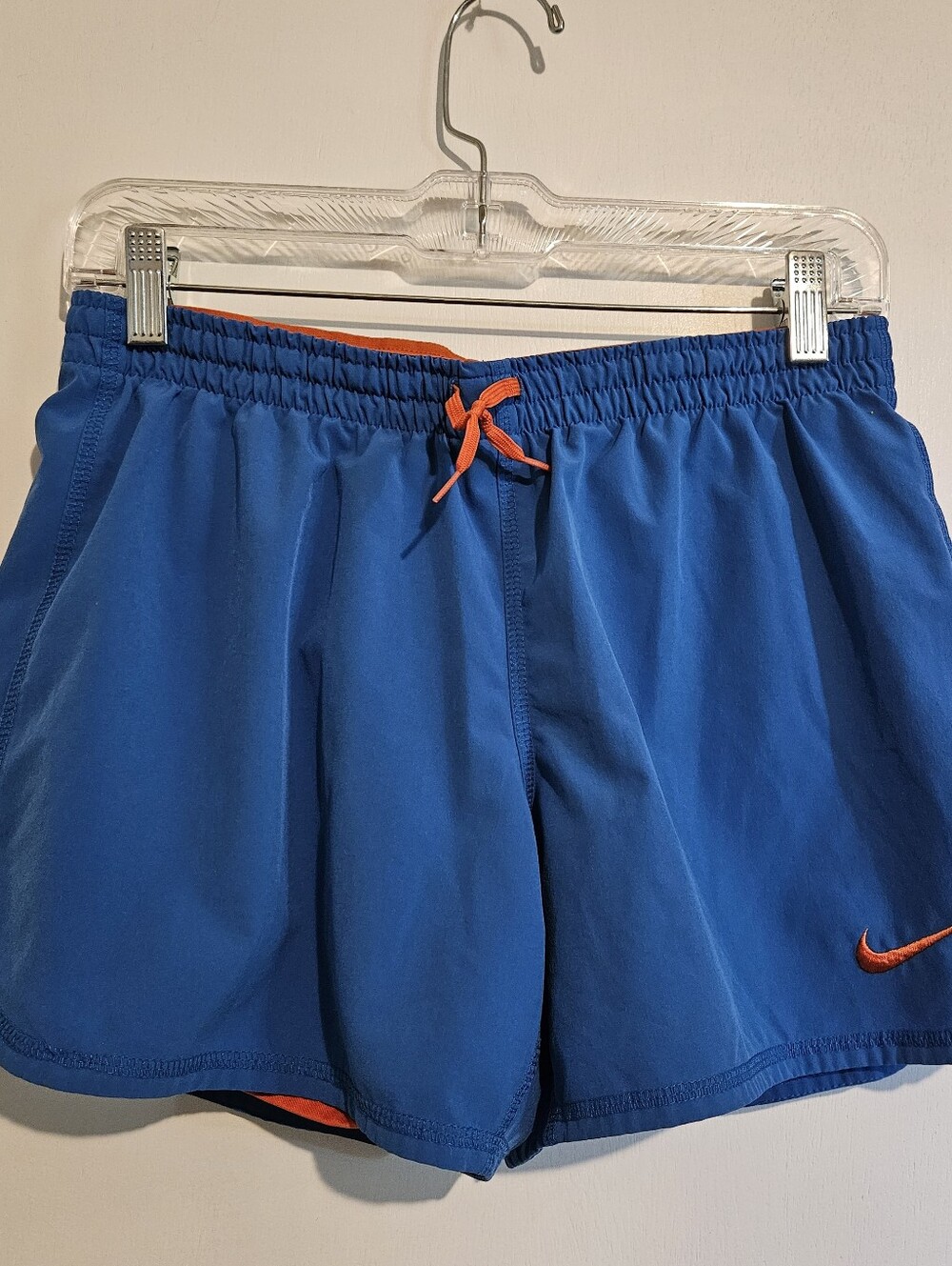 Nike Womens Small Blue Orange 2-in-1 Fit Dry Athletic Running Shorts